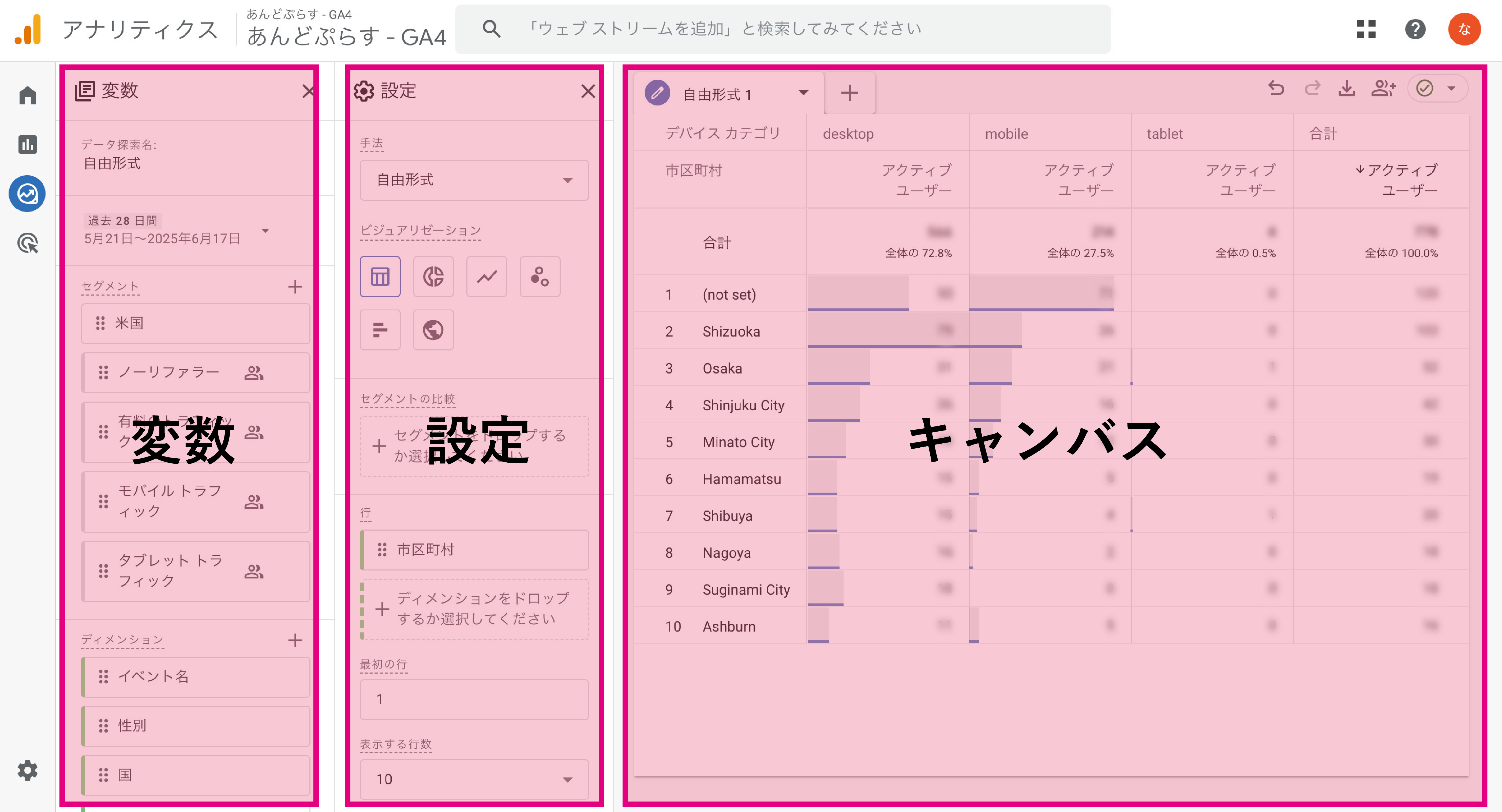 GA4探索スクショ