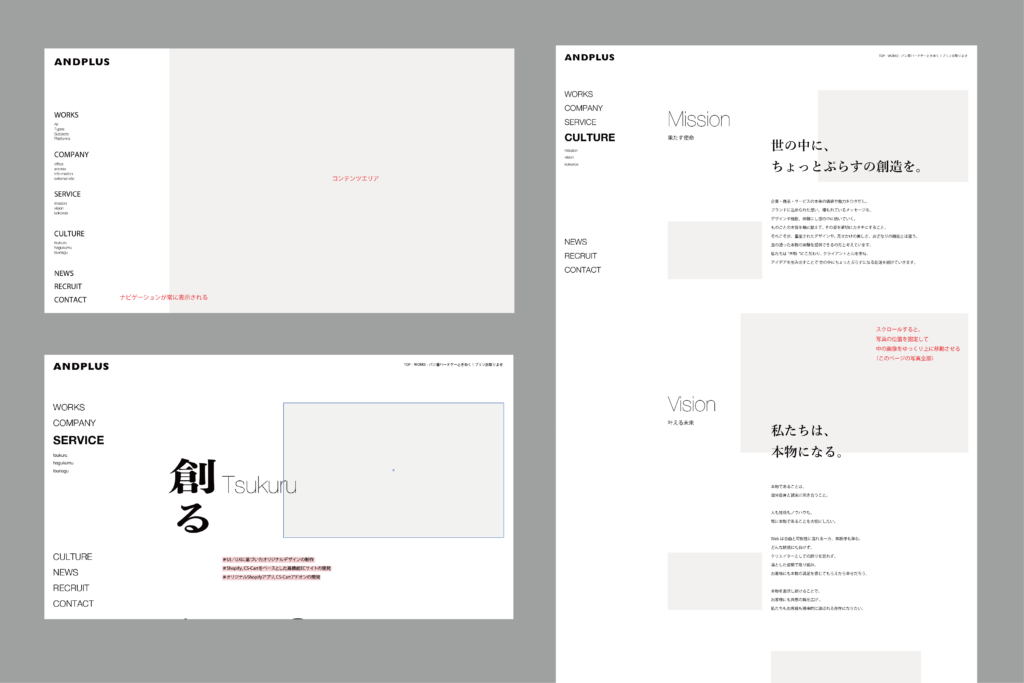 Web制作ワイヤフレーム