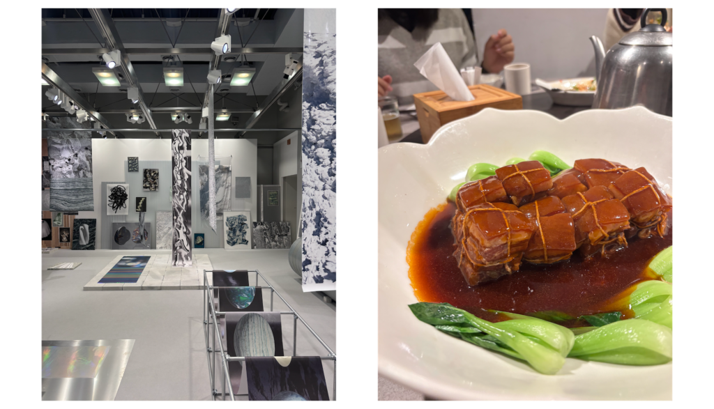 上西祐理さんの展示と角煮の画像